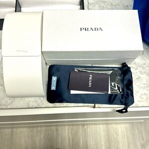 Prada sunglass box, case and lens cloth